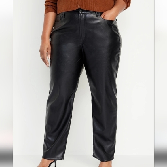 22 - Old Navy • High-Waisted OG Loose Faux-Leather Pants - Picture 1 of 3